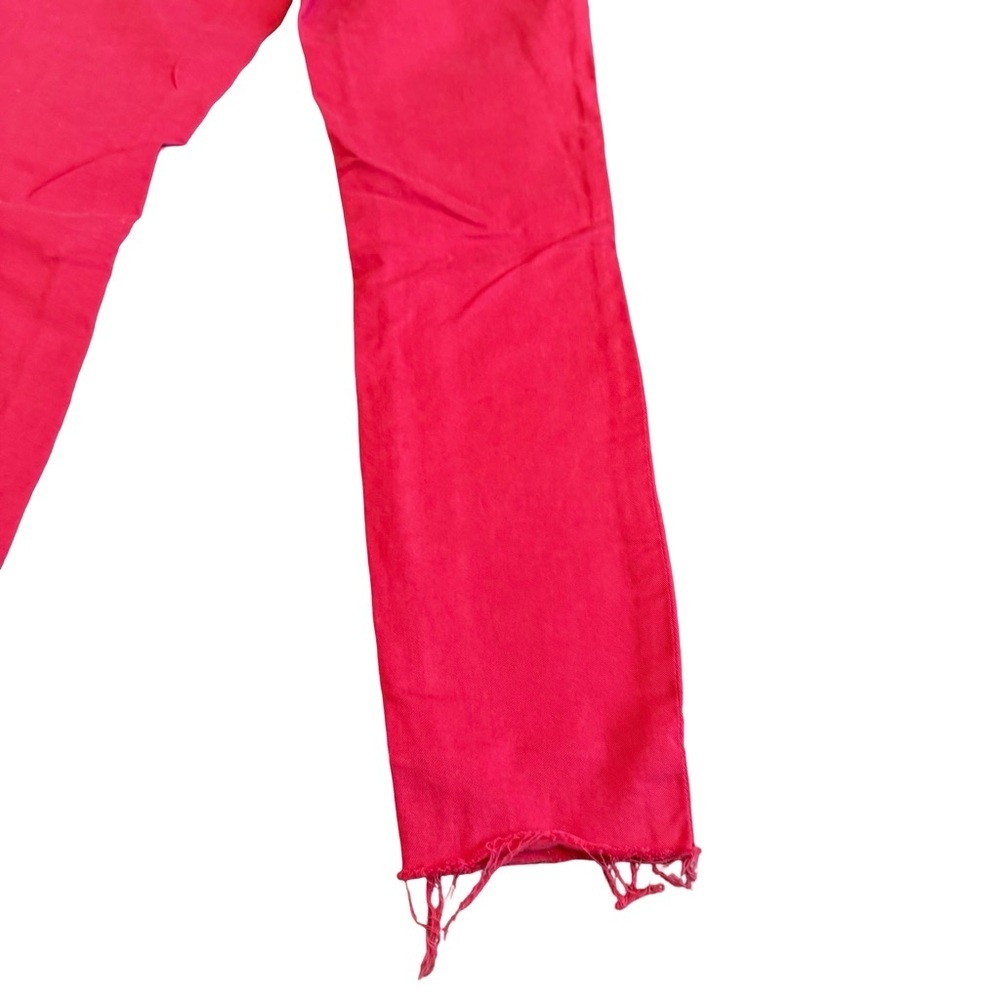 Frame Denim Le High Skinny Vintage Red Jeans Pants Stretch Raw Hem SIze 28 Women - Picture 8 of 14